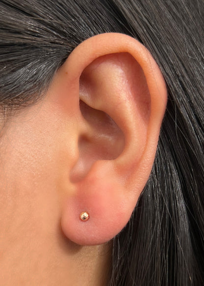 Topos media bola diamantado 3mm 0.4gr / Oro Rosado Nac P