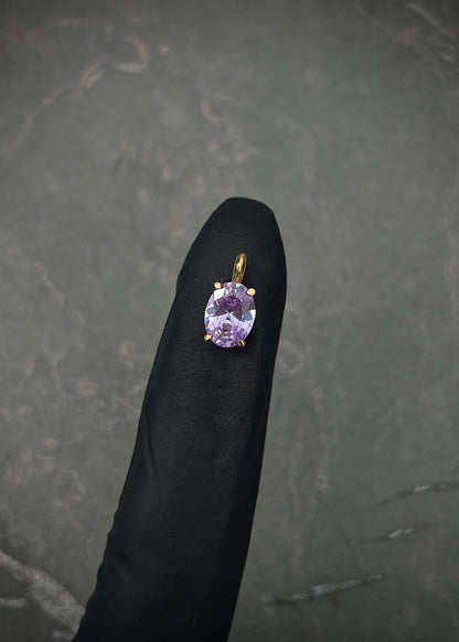 Dije con swarovski lila 1gr / Largo 1.1cm / Oro Amarillo Nac B