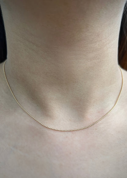 Cadena mini militar 1.8gr / Largo: 40cm / Oro Amarillo 14k B