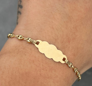 Pulso bebe con placa 1.75gr / Largo 14cm / Oro Amarillo Nac M