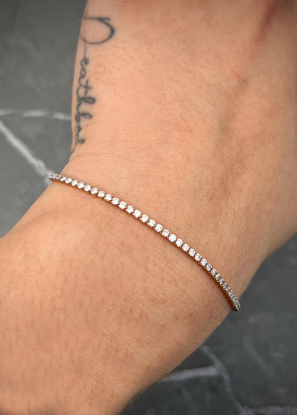 Pulso tenis con 187pts de diamante blanco 2.35gr / Largo 18cm / Oro Rosado (Joya) B