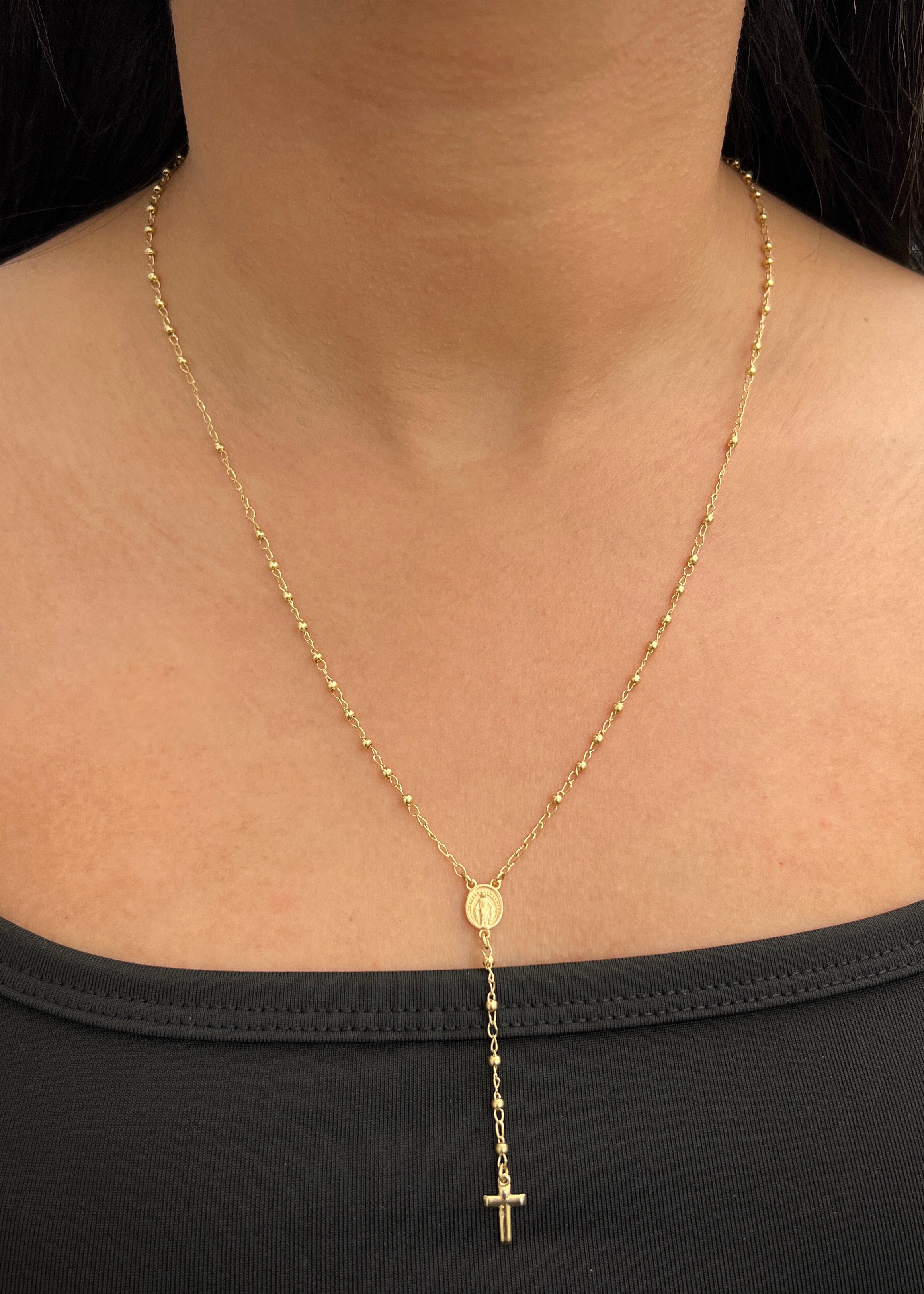 Rosario Virgen de la Milagrosa 4.15gr / 55cm / 2mm — Oro Amarillo
