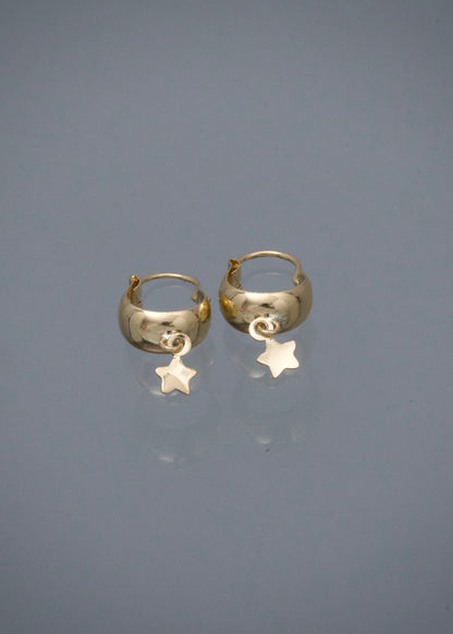 Candongas con Estrella 0.65gr / 1.8cm / 4.1mm — Oro Amarillo