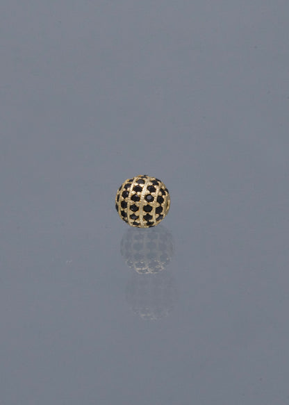 Herraje Bola de Fuego con Swarovski Negro 0.9gr / 0.6cm / 6.1mm — Oro Amarillo