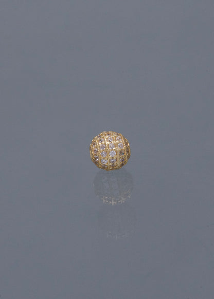 Herraje Bola de Fuego con Swarovski Blanco 0.9gr / 0.6cm / 6.1mm — Oro Amarillo
