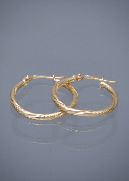 Candongas Entorchadas 1.45gr / 2.5cm / 2mm — Oro Amarillo