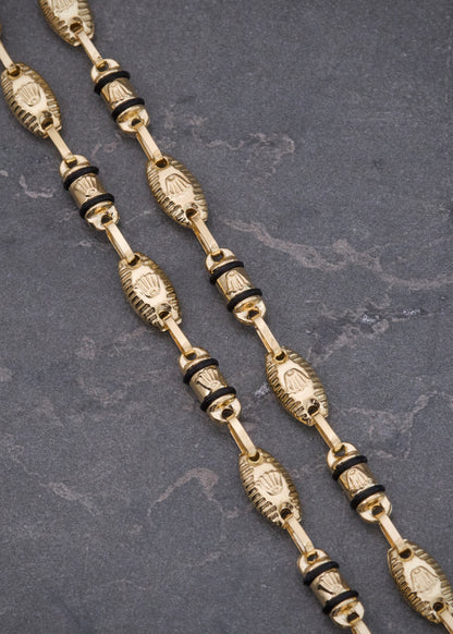 Cadena Rx con Cauchos Negros 15.3gr / 70cm / 5.5mm — Oro Amarillo