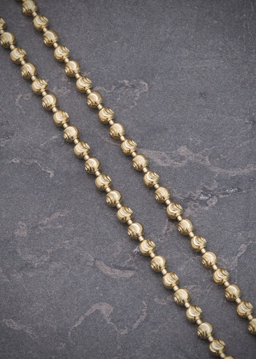 Cadena Militar Diamantada Luna 17gr / 60cm / 3mm — Oro Amarillo