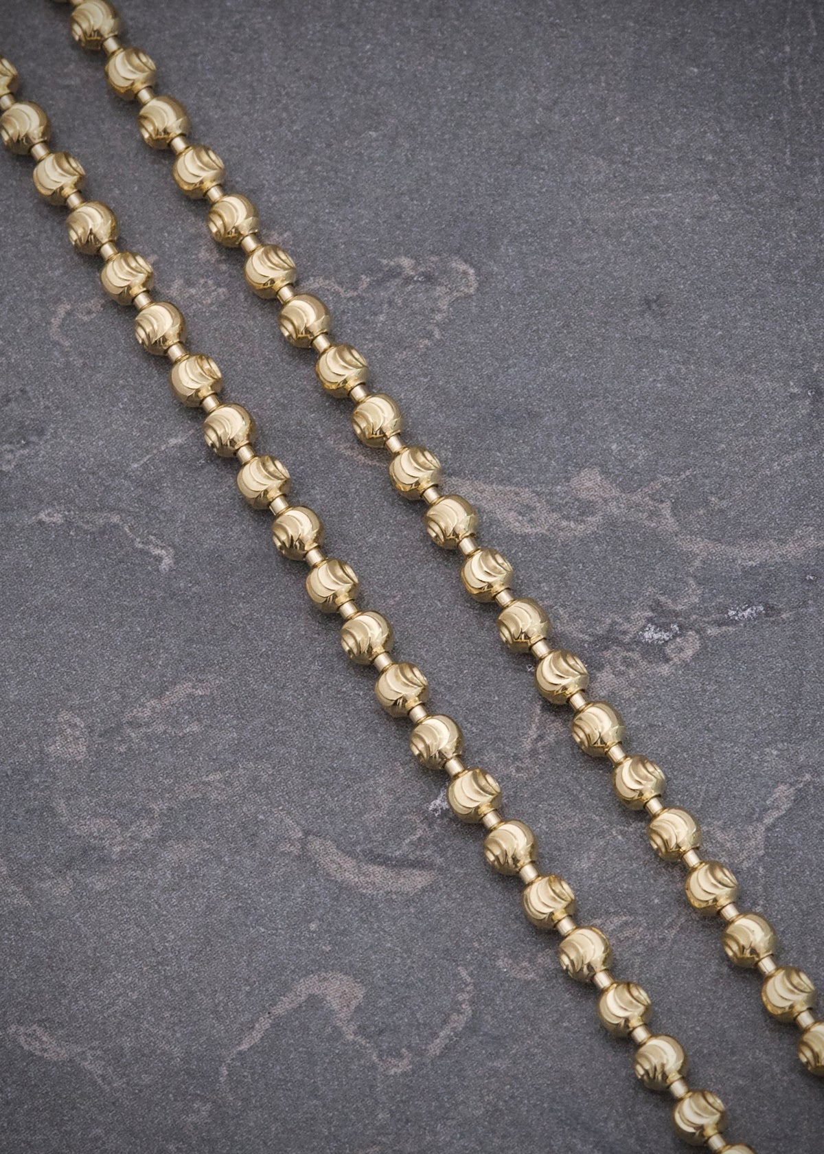 Cadena Militar Diamantada Luna 17gr / 60cm / 3mm — Oro Amarillo