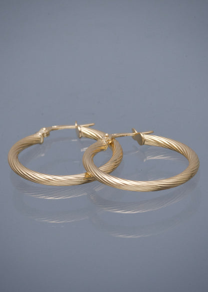 Candongas Entorchadas 2.3gr / 2.7cm / 2.4mm — Oro Amarillo