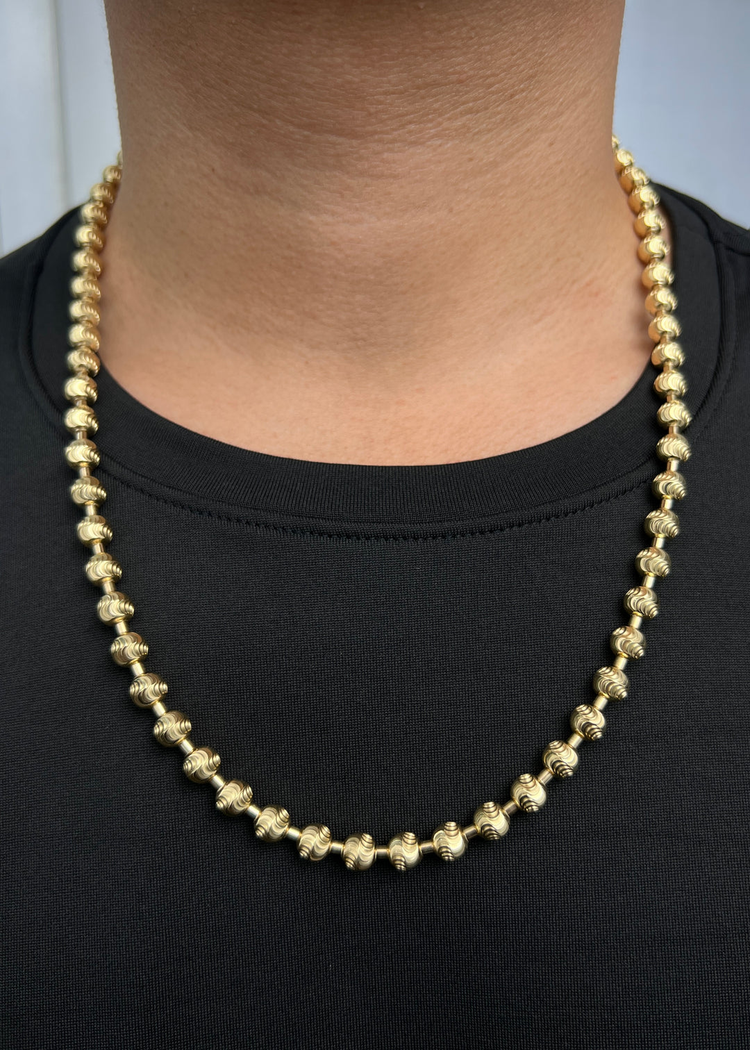 Cadena Militar Diamantada Luna 47.45gr / 60cm / 7mm — Oro Amarillo