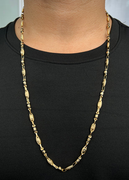 Cadena Rx con Cauchos Negros 15.3gr / 70cm / 5.5mm — Oro Amarillo