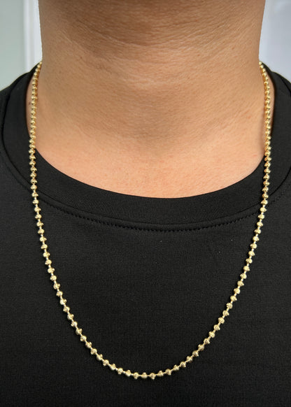 Cadena Militar Diamantada Luna 17gr / 60cm / 3mm — Oro Amarillo