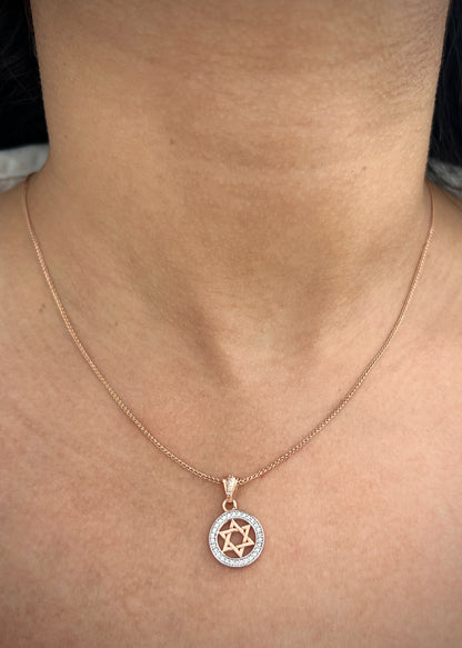 Dije estrella de david 1.35gr / Largo 2cm / Oro Rosado Nac M