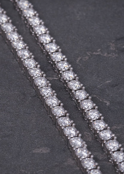 Cadena tenis con 1450pts de moissanita 25.55gr / Largo 50cm / Plata P