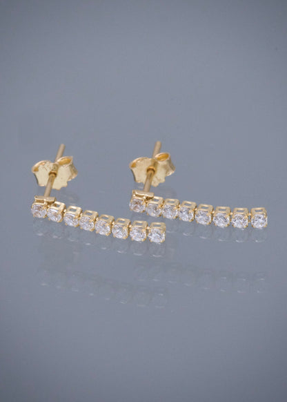 Topos con Swarovski Blanco 0.85gr / 1,6cm / 1.8mm — Oro Amarillo