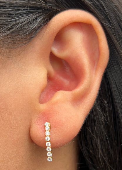 Topos con Swarovski Blanco 0.85gr / 1,6cm / 1.8mm — Oro Amarillo