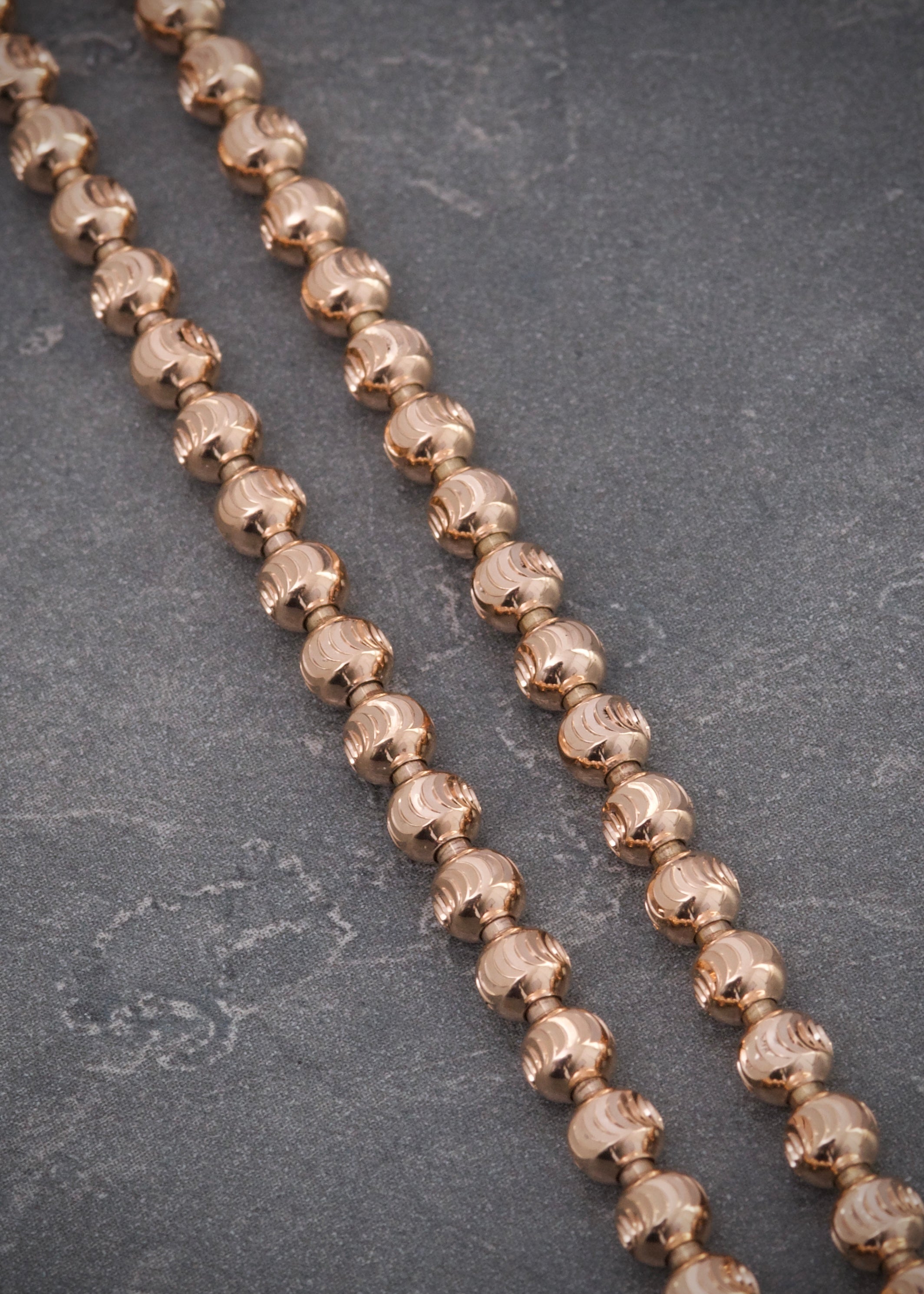 Cadena militar diamantada luna 4mm 25.2gr / Largo 60cm / Oro Rosado (Joya) B