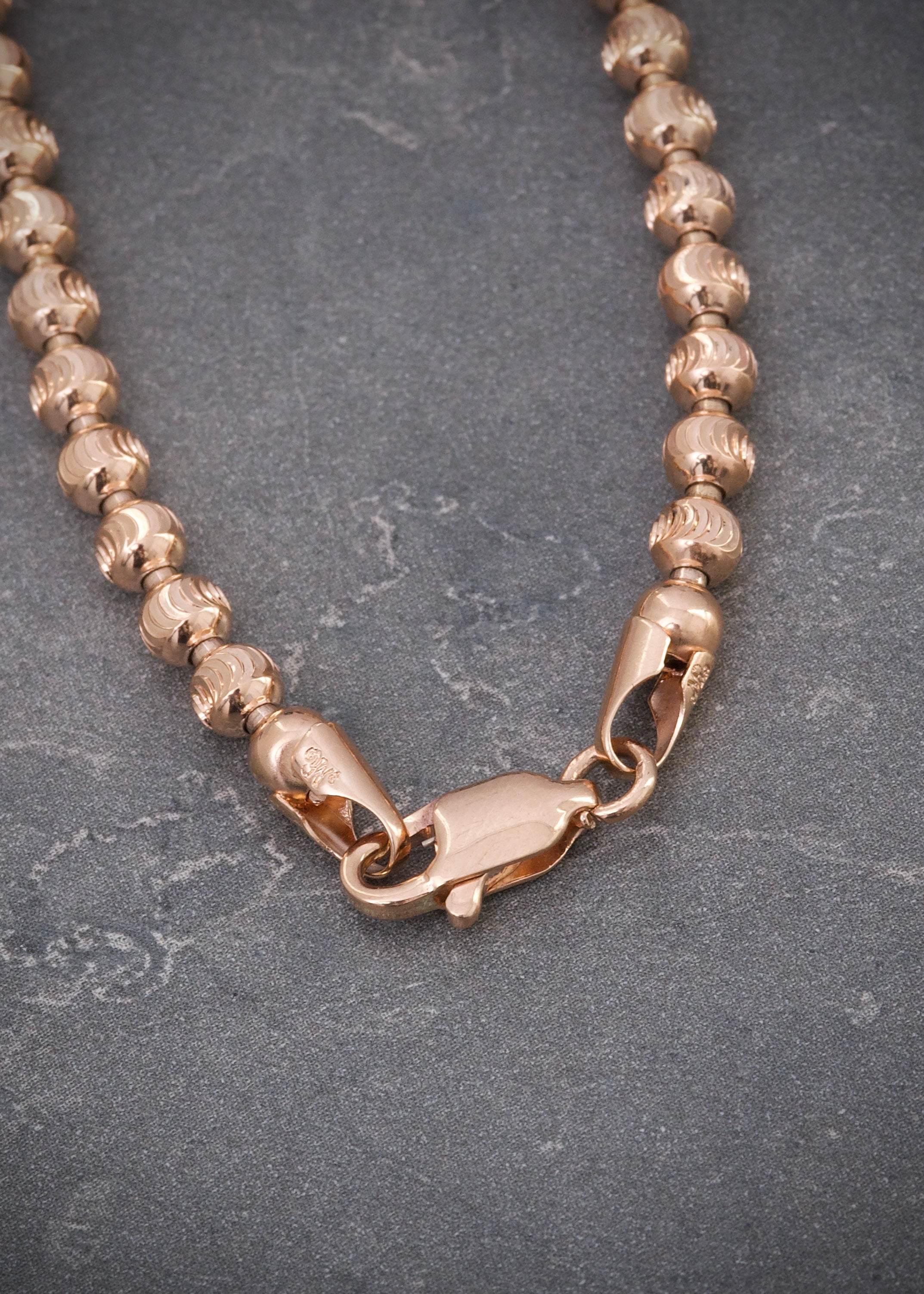 Cadena militar diamantada luna 4mm 25.2gr / Largo 60cm / Oro Rosado (Joya) B