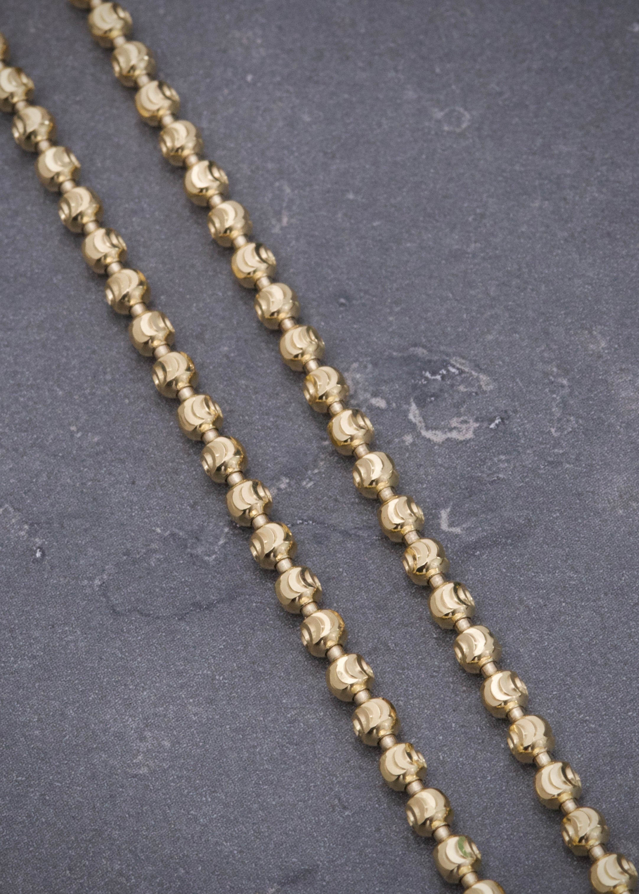 Cadena Militar Diamantada Luna 3mm 17.45gr / 60cm / 3mm — Oro Amarillo