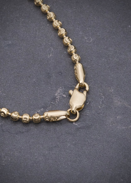 Cadena Militar Diamantada Luna 3mm 17.45gr / 60cm / 3mm — Oro Amarillo