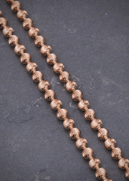 Cadena militar diamantada luna 4mm 29.05gr / Largo 70cm / Oro Rosado (Joya) B