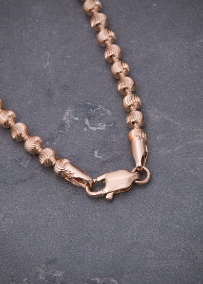 Cadena Militar Diamantada 19.25gr / 45cm / 4mm — Oro Rosado
