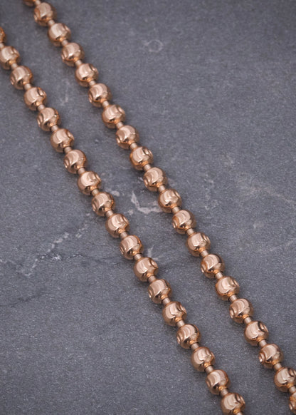 Cadena militar diamantada luna 3mm 21.25gr / Largo 70cm / Oro Rosado (Joya) P