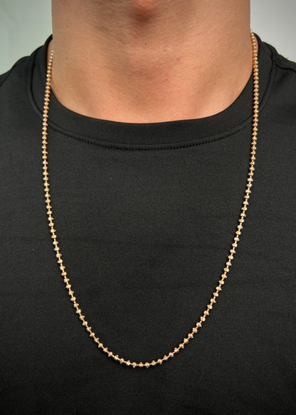 Cadena militar diamantada luna 3mm 21.25gr / Largo 70cm / Oro Rosado (Joya) P