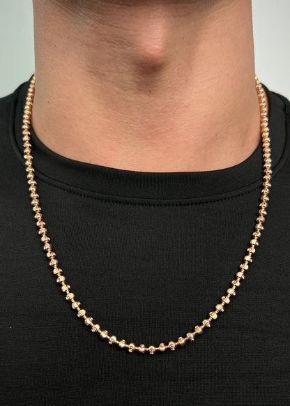 Cadena Militar Diamantada Luna 26gr / 60cm / 4mm — Oro Rosado