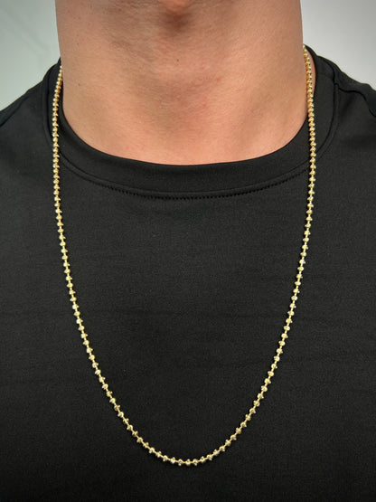 Cadena militar diamantada luna 3mm 20.25gr / Largo 70cm / Oro Amarillo (Joya) M