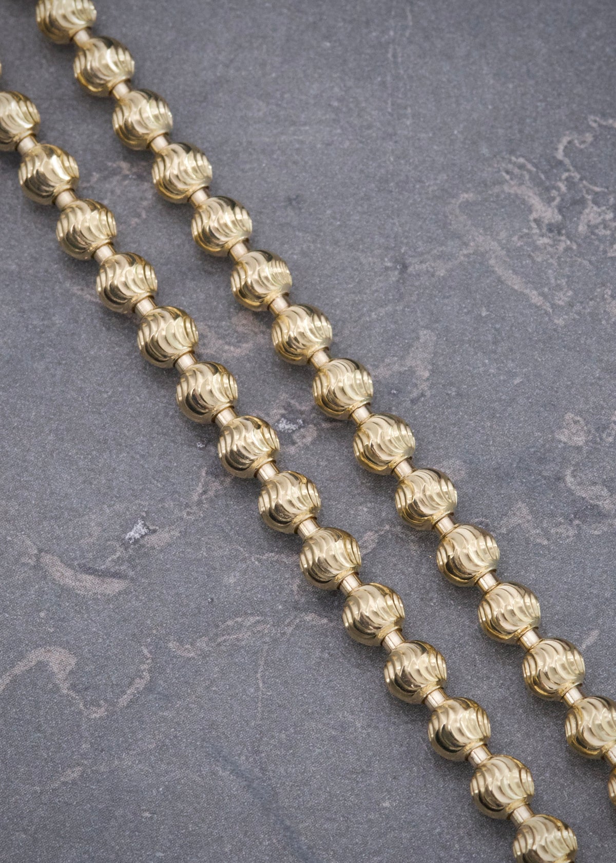 Cadena Militar Diamantada Luna 34.05gr / 70cm / 5mm — Oro Amarillo