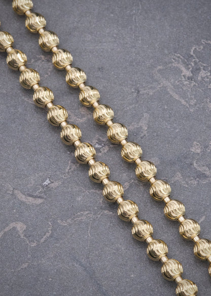 Cadena Militar Diamantada Luna 34.8gr / 70cm / 5mm — Oro Amarillo