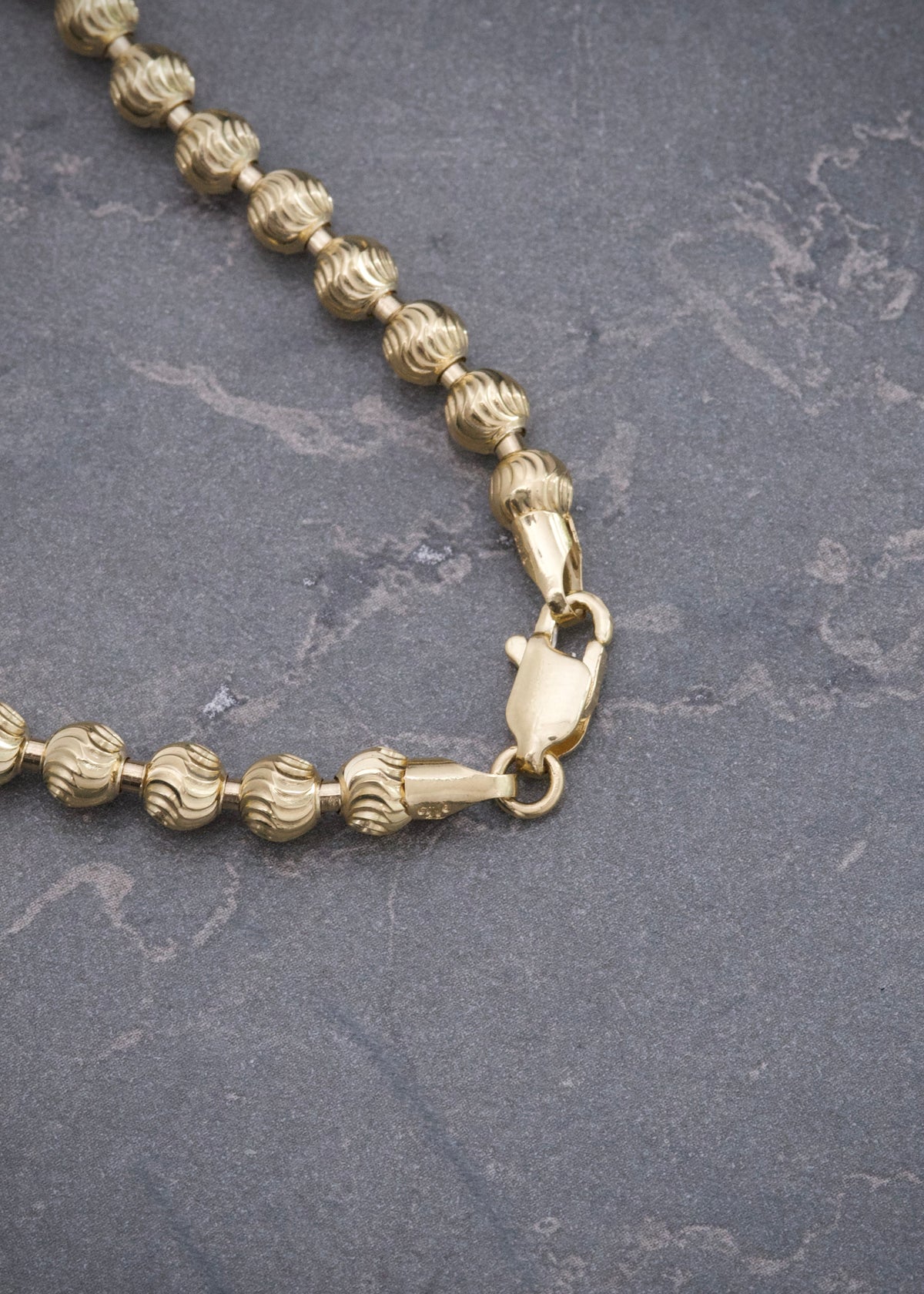 Cadena Militar Diamantada Luna 34.05gr / 70cm / 5mm — Oro Amarillo