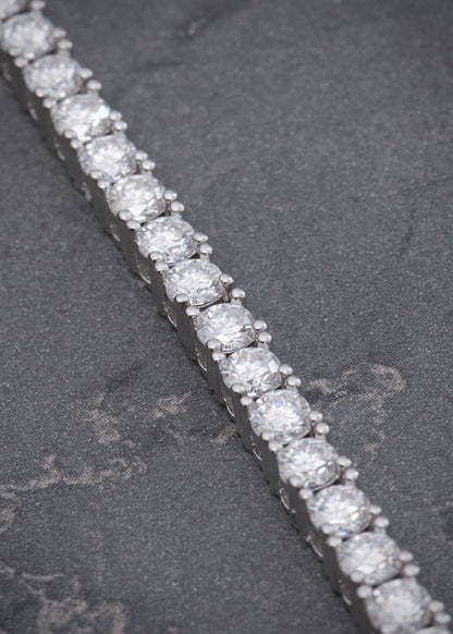 Pulso tenis con 440pts de moissanita 9.95gr / Largo 15cm — — Plata