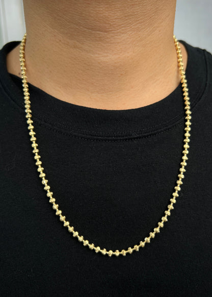 Cadena Militar Diamantada Luna 27.1gr / 60cm / 4mm — Oro Amarillo