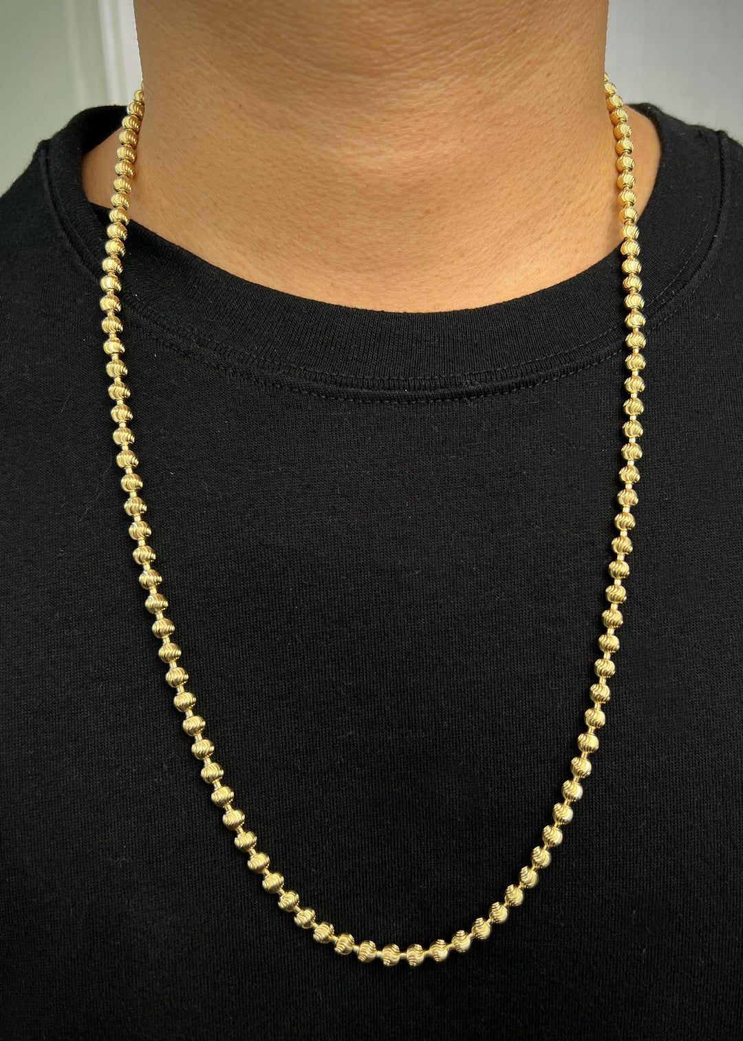 Cadena Militar Diamantada Luna 34.05gr / 70cm / 5mm — Oro Amarillo