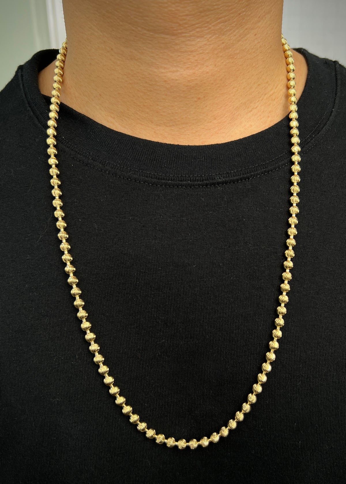 Cadena Militar Diamantada Luna 34.05gr / 70cm / 5mm — Oro Amarillo