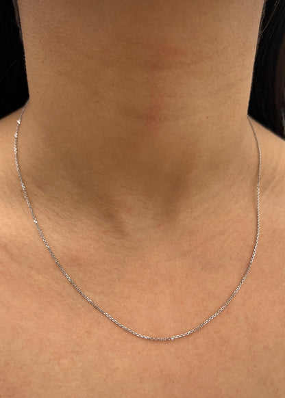 Cadena aro seguido 1.5gr / Largo 45cm / Oro Blanco italy +3 P