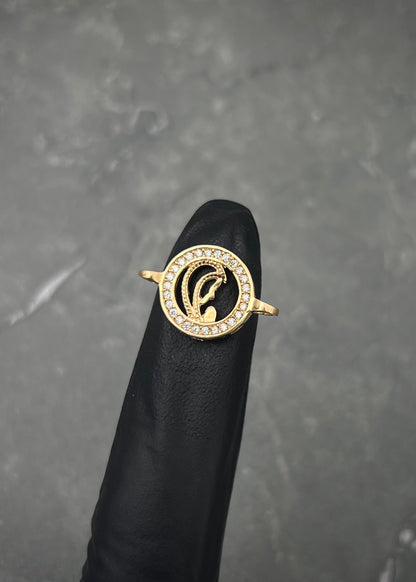 Herraje virgen maria con swarovski blanco 1.7gr / Largo 2.9cm / Oro Amarillo Nac B