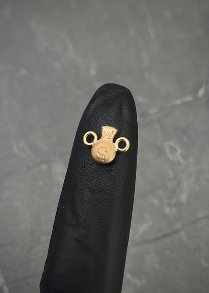 Herraje bolsa de dinero 0.3gr / Largo 1cm / Oro Amarillo Nac B