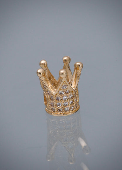 Herraje corona con swarovski blanco 1.8gr / Largo 0.5cm / Oro Amarillo Nac B