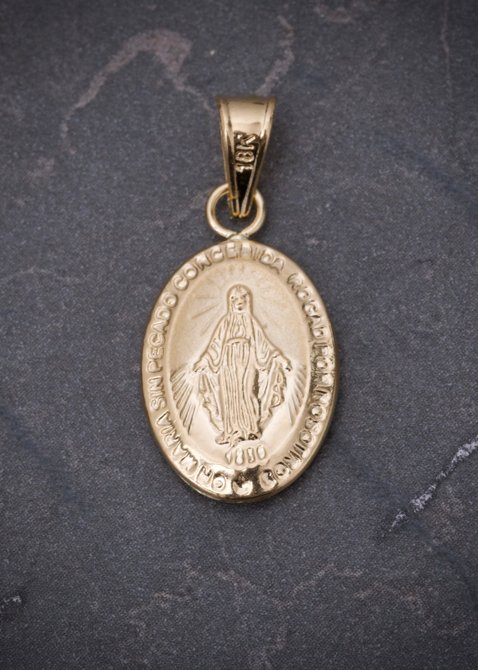 Dije virgen de la milagrosa 0.8gr / Largo 2.3cm / Oro Amarillo Nac P