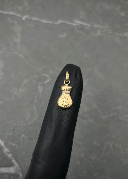 Dije bolsa de dinero 0.4gr / Largo 1.8cm / Oro Amarillo Nac P