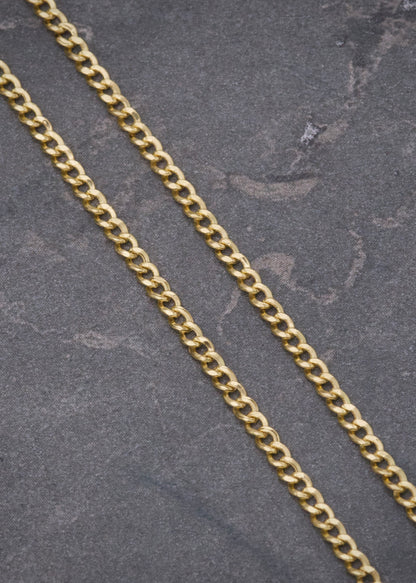 Cadena Cubana 2.8gr / 60cm / 2mm — Oro Amarillo