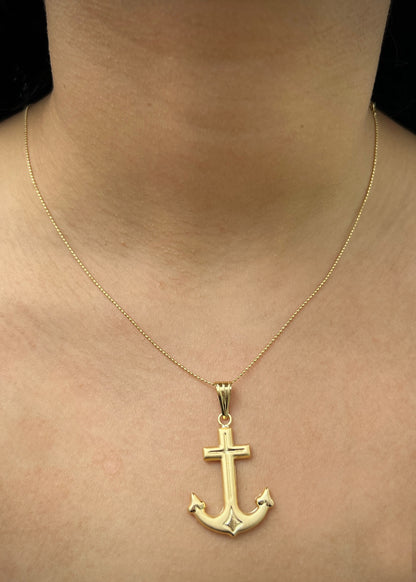 Dije ancla 2.8gr / Largo 4.4cm / Oro Amarillo Nac P