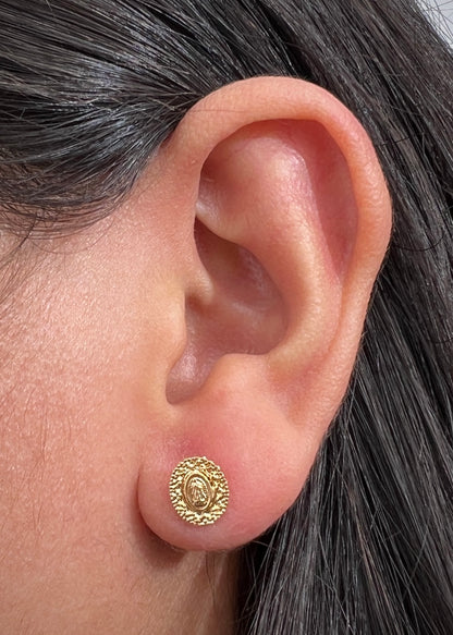 Topos virgen de guadalupe diamantados 1.25gr / Largo 0.9cm / Oro Amarillo Nac B