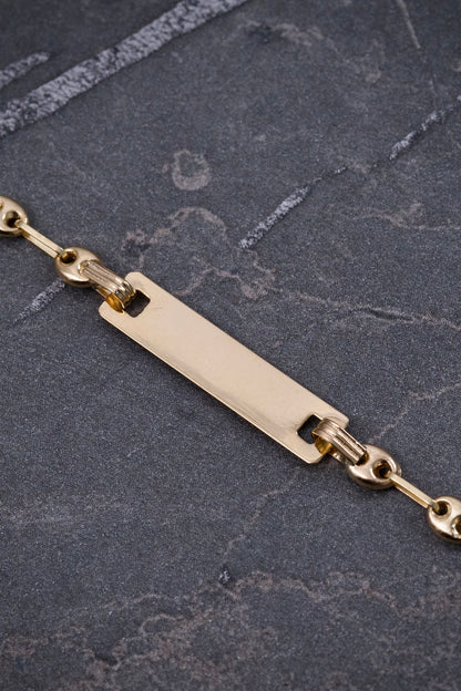 Pulso bebe con placa 1.7gr / Largo 15cm — Oro Amarillo