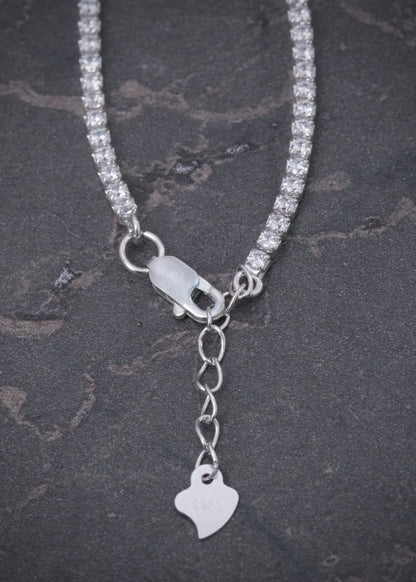 Pulso tenis con swarovski blanco 3.25gr / Largo 17.5cm / Plata M