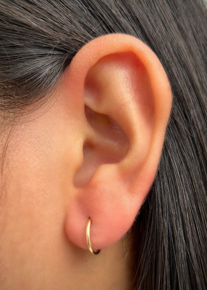 Candongas lisas 0.45gr / Largo 1.1cm / Oro Amarillo Nac P